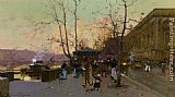 Autumn Street Scene by Eugene Galien-Laloue